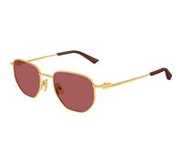Bottega Veneta Unisex BV1301S 006 Lunettes de soleil Métal Or Marron Ronde