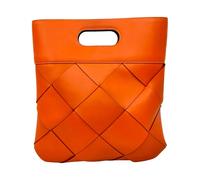Bottega Veneta Vintage, Femme, Pre-owned, Orange, Taille: ONE Size Sac Structuré à Poignée Supérieure en Cuir de Seconde Main