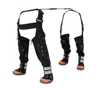 Bottes à Bretelles Chien | Protection Imperméable Anti-Dérapante | Bottes Ajustables à Bretelles avec Bande Réfléchissante pour Chiens,Pour Chiots Et Animaux De Compagnie Temps Froid Neige Hiver March