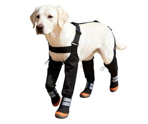 Bottes à Bretelles pour Chiens, Protection des Pattes avec Sangle Auxiliaire, Chaussures d'hiver Antidérapantes avec Bandes Réfléchissantes pour Chiens De Petite Et Moyenne Taille
