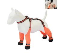 Bottes à bretelles réglables pour chien avec protections de pattes imperméables attachées, chaussures de randonnée antidérapantes pour la sécurité des jours et de la nuit avec design réfléchissant