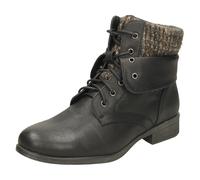 Femmes Spot On Mi Talon Bottine Lacet