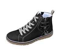 Bottes à Lacets pour Femme Boots Courtes Boot de Travail Basses Antidérapant Boot de Trekking Outdoor Confortable Chaudes Boots Bout Rond Classique Souple Bottines Plats Bottes de Loisirs