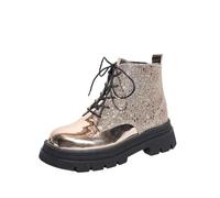 Bottes à paillettes pour femme, chaussures de sport, chaussures de marche, chaussures scintillantes, brillantes, baskets Bedazzled, chaussures à lacets tendance scintillantes, or, 40 EU