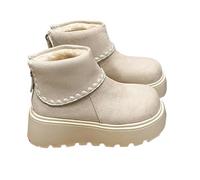 Bottes à Plateforme rétro épaisses, Bottines d'hiver doublées, antidérapantes, Chaussures de Mode d'extérieur pour Temps Froid