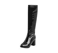 Bottes à talon haut pour femme et belles en polyuréthane à gros orteil confortable non abrasif, Noir , 42.5 EU
