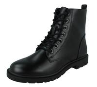 Bottes À Talons Bas En Dentelle Noires Pour Femmes F5R1170 Spot On 29,99 £