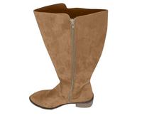 Bottes à Talons Le Genou Femme Cuissardes en suédine à Petit Talon carré et Bout Rond Bottes de Fête Antidérapantes Talon bloc Rétro Chaussures de Ville Moto Vintage Boot