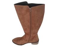 Bottes à Talons Le Genou Femme Cuissardes en suédine à Petit Talon carré et Bout Rond Bottes de Fête Antidérapantes Talon bloc Rétro Chaussures de Ville Moto Vintage Boot