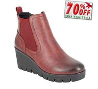 Bottes À Talons Wedge Pour Femmes Cipriata Annina Burgundy
