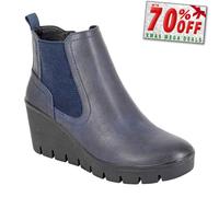Bottes À Talons Wedge Pour Femmes Cipriata Annina Marine