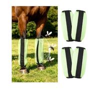 Bottes anti-mouches pour cheval de taille universelle - Legging de réduction en maille fine avec baleines en nylon, bordure en polaire, adhérence rapide (lot de 4, vert)