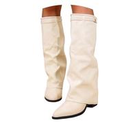 Bottes au-dessus du genou pour femme - Bottes requin noires avec talon - Bottes de transition - Pliables - Bottes tendance et confortables - Bottes hautes pour femme - Chaussures médiévales rétro - 36