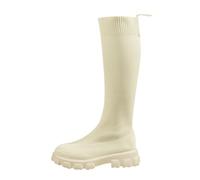 Bottes au-dessus du genou pour femme - Plateforme - Turquoise - Moderne | Bottes longues élégantes imperméables pour femme - Hauteur mollet - Bottes de pluie - Chaudes - Chaussures d'automne