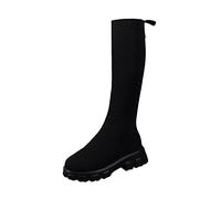 Bottes au-dessus du genou pour femme - Plateforme - Turquoise - Moderne | Bottes longues élégantes imperméables pour femme - Hauteur mollet - Bottes de pluie - Chaudes - Chaussures d'automne