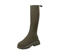 Bottes au-dessus du genou pour femme - Plateforme - Turquoise - Moderne | Bottes longues élégantes imperméables pour femme - Hauteur mollet - Bottes de pluie - Chaudes - Chaussures d'automne