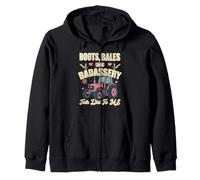 Bottes Bales ET Badassery Talk Dirt to ME Farmer Girl Women Sweat à Capuche