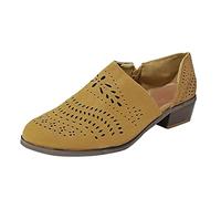 Bottes basses creuses pour femme avec découpe à talon unique, chaussures à fermeture éclair, sandales décontractées pour femmes, sandales pour femmes, taille, jaune, 37.5 EU