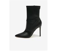 Bottes basses en cuir des femmes noires sur le talon Guess Semmi 39