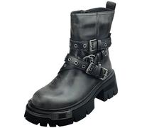 Bottes Biker Buffalo SORAYA HEAVY MID VEGAN pour Femme Noir Gris - 40 EU