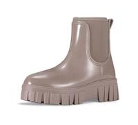Bottes Caoutchouc Femme, Jardinage Pluie Mi Saison Chaussure Antidérapant Impermeable Couleur Unie Bottes Randonnées Extérieur Caoutchouc Bottines, Beige, 37