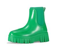 Bottes Caoutchouc Femme, Pluie Mi Saison Randonnées Bottines Couleur Unie Antidérapant Caoutchouc Chaussure Extérieur Jardinage Impermeable Bottes, Green, 37