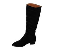 Bottes Cavalières Femme en Daim Classiques Bottes mi Mollet Talon Haut Sexy Cuissardes Confortable Western Botte Longues Hipster Club Fête Botte au-dessus du Genou Boots Steampunk Hiver Chaud