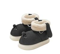 Bottes Chaudes pour Filles Confort Doublure Polaire Semelle Antidérapante Conception Respirante pour Jeunes Filles (Black, 9.5-10 Years)