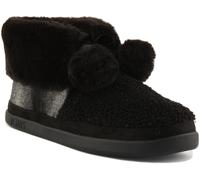 Bottes Chaudes Toms Celeste Noires En Fourrure À Pompons Léopard Taille EU 36-42