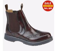Grafters Runcorn Hommes Classique Cuir Mode à Enfiler Chelsea Bottes Bordeaux
