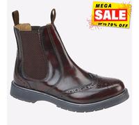Grafters Runcorn Hommes Classique Cuir Mode à Enfiler Chelsea Bottes Bordeaux