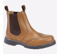 Grafters Bottes Chelsea Runcorn Cuir Classiques à enfiler pour Hommes Fauve