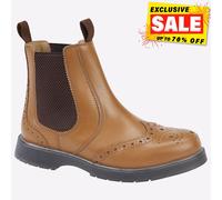 Grafters Runcorn Hommes Classique Cuir Mode à Enfiler Chelsea Bottes Fauve
