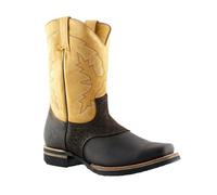Bottes Chelsea Cowboy En Cuir Brun Tan À Bout Carré