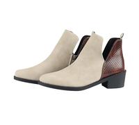 Bottes Chelsea Femme Bottes et Bottines Femme de Cowboy Motard Casual Bottines à Talons éPais Tendance Bout Rond Talon épais Confortables Chaussures Courtes,Couleur Unie,Automne Hiver