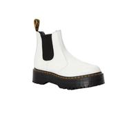 Bottes Chelsea Plateforme 2976 Quad - DR MARTENS - Femme - Blanc - Élastiques et Coutures Jaunes 40