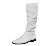 Bottes Chelsea tendance à bout en cuir de couleur unie pour adolescentes, filles, femmes, légères, faciles à enfiler, pour la marche en ville, les jours de pluie, motard, semelle épaisse à crampons