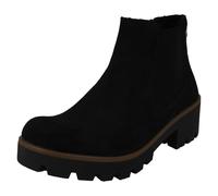 Bottes Cheville À Talon Épais En Cuir/Microfibre Pour Femmes - 79265