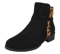 Bottes Cheville À Talons Bas Stylées Ladies Spot On F5R1098