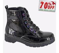 Cipriata Adria 6 Eye Paillette Juniors Filles Décontracté Créateur Bottines Noir