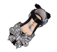Bottes Chukka d'été pour filles, chaussures habillées, chaussures de danse, paillettes, papillon légères et confortables, Noir , 33 EU
