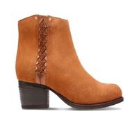 Bottes - CLARKS - Maypearl Fawn - Cuir marron - Talon 5 cm - Fermeture éclair 39