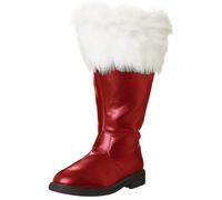 Bottes Cosplay Père Noël avec 1 Paire De Cloche en Métal Chaussures en Peluche avec Bouche en Cuir Imperméable pour Noël