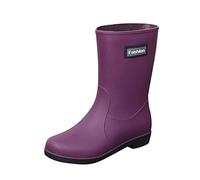 Bottes courtes en caoutchouc pour femme avec doublure chaude - Imperméables - Antidérapantes - Pour le printemps et l'automne - Semelle robuste - Imperméables - Chaussures de tous les jours, 04 violet