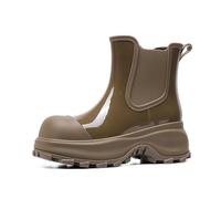 Bottes courtes en caoutchouc pour femme avec semelle plateforme, antidérapantes, imperméables, unies, style japonais, semelle surélevée, adaptées au quotidien, 01 vert armée., 39 EU