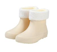 Bottes courtes en caoutchouc pour femme - Semelle plateforme épaisse - Doublure polaire chaude - Bottes de pluie imperméables et antidérapantes pour temps humide - Bottes d'hiver imperméables, 02