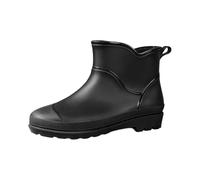 Bottes courtes en caoutchouc pour femme - Semelle plateforme épaisse - Imperméables - Antidérapantes - Résistantes à l'abrasion - Chaussures de jardin pour le quotidien - Bottes de pluie, Noir 01
