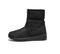 Bottes Courtes Femmes,Popoti Bottes de Neige Coin Moyennes Bottines de Cheville Doublées D 'Hiver Chaudes Gland Bottines Chaussures Outdoor Casual (Noir-A, 40)