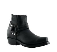 Bottes Cowboy Western Biker Renegade Lo En Cuir Noir