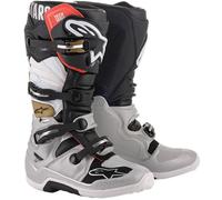 Bottes cross Alpinestars TECH 7 - BLACK SILVER WHITE GOLD 2024